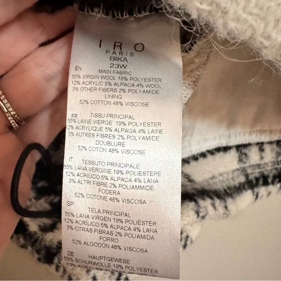 IRO Paris Bika Checked Wool-Blend Half-Zip Sweater Plaid NWT Size 38 - Picture 10 of 16